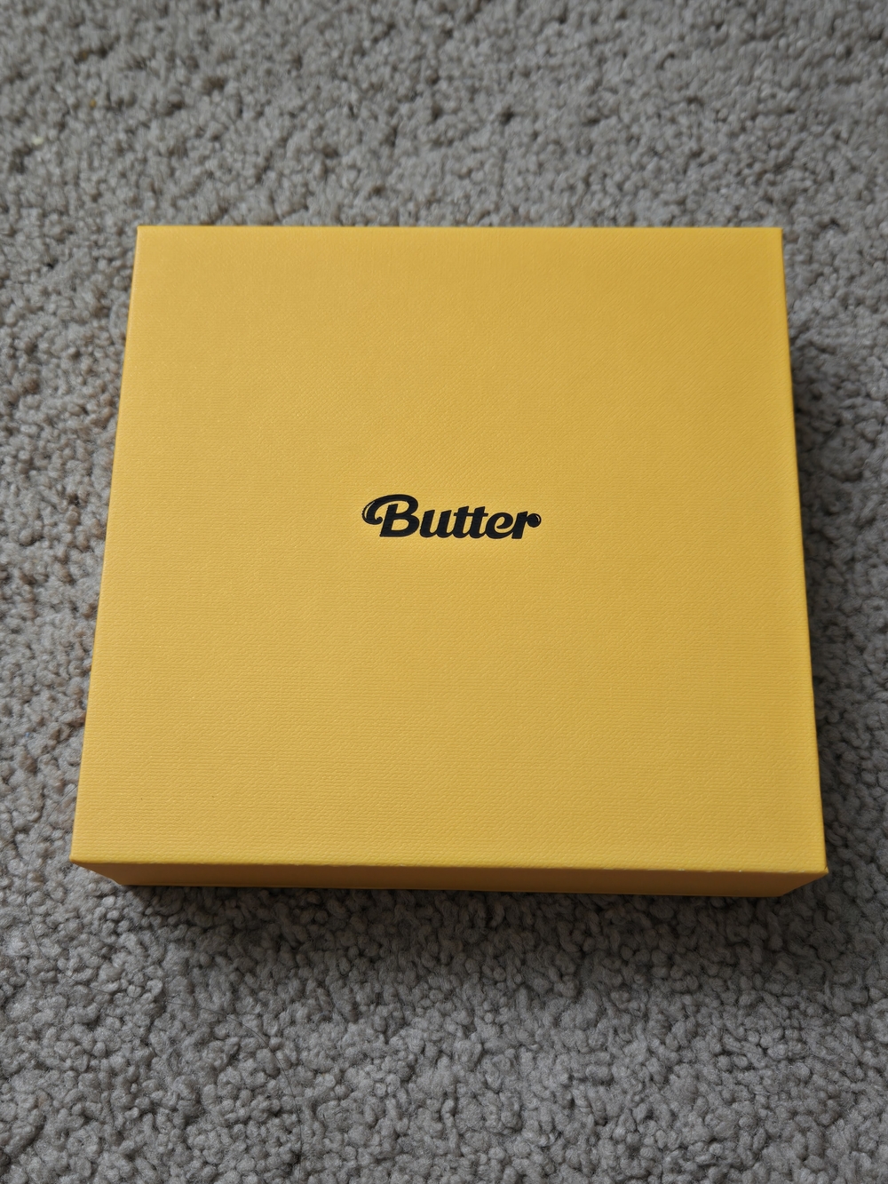 Butter Yellow Box with Black Logo BTS Album